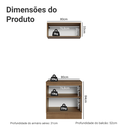Ver imagem 3 de Conjunto Gabinete para Banheiro 80cm 3 Portas Rustic/Azul Vik Madesa 02
