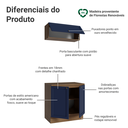 Ver imagem 4 de Conjunto Gabinete para Banheiro 80cm 3 Portas Rustic/Azul Vik Madesa 02