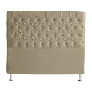 Cabeceira de Cama Box Bella King 195 Cm Suede Botão Cristal Bege Eli Móveis e Decoração