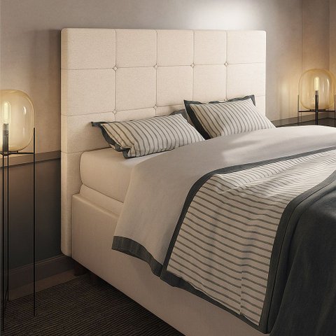 Cabeceira Casal Cama Box 140cm para Quarto Stambul Linho Bege M11 - D'Rossi