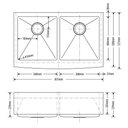 Ver imagem 3 de Cuba Farmhouse Aço Inox 1mm Escovado Sa202 83,5x52,7x22,9cm Aço Escovado