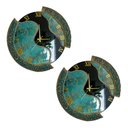 Ver imagem 1 de Kit 2 Relógios de Parede Grande 60cm Luxo - Fundo Preto com Verde Mesclado Premium
