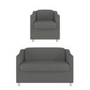 Ver imagem 1 de 1 Poltr e Namoradeira Decorativa Reforçada Suede Cinza
