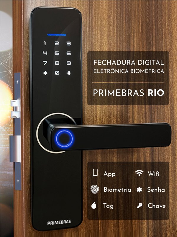 Fechadura digital Rio Wi-Fi App Primebras - 1