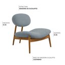 Ver imagem 5 de Poltrona Decorativa Yves Base Madeira Castanho Bouclé Azul Claro - Nexta Casa