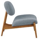 Ver imagem 3 de Poltrona Decorativa Yves Base Madeira Castanho Bouclé Azul Claro - Nexta Casa