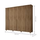Ver imagem 2 de Guarda Roupa Casal Murilo 6 Portas 3 Gavetas MDF MDP Cinamomo RV Móveis