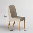 Ver imagem 6 de Conjunto Sala de Jantar Ísis 2,00m com 6 Cadeiras Tampo Orgânico s/ Vidro Cinamomo Cinamomo/Linho Pa