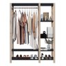 Arara de Roupas e Sapatos Closet Aberto Quarto Moderno e Prático Technox Preto - 1