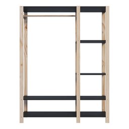 Arara de Roupas e Sapatos Closet Aberto Quarto Moderno e Prático Technox Preto - 3