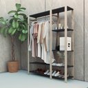 Ver imagem 4 de Arara de Roupas e Sapatos Closet Aberto Quarto Moderno e Prático Technox Preto