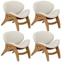 Ver imagem 1 de Kit 4 Poltronas Decorativa Orgânica Sala Living Kadosh L02 Linho Champagne - Lyam Decor