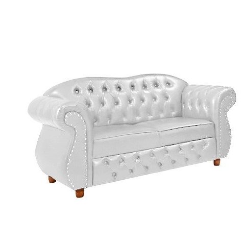 Namoradeira Chesterfield Merlo 2 Lugares - Corano Branco / Decoração, recepção, sala tv estar