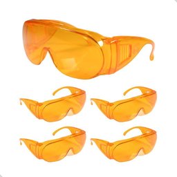 Kit 5 Óculos Proteção Laranja Visão Noturna Dia Nublado - 1