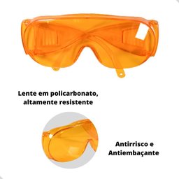 Kit 5 Óculos Proteção Laranja Visão Noturna Dia Nublado - 2