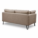 Ver imagem 7 de Sofá Sala de Estar Atena Fixo Pés de Ferro 174cm 2 Lugares Linho Marrom Claro M1 - Monari Design