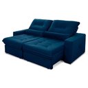 Ver imagem 5 de Sofá Retrátil Reclinável Sevilha 2,30m Suede Velut Azul Marinho Molas Ensacadas - King House