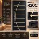 Ver imagem 2 de Porta Madeira Frisada R20C 210 x 80 cm Pintura UV:Preto