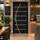Ver imagem 1 de Porta Madeira Frisada R20C 210 x 80 cm Pintura UV:Preto