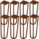 Ver imagem 1 de Kit 08 Pés de Ferro Aço Hairpin Legs 25 Cm Bronze A01 Sofá Móveis Mesa - Inoviza