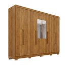 Ver imagem 1 de Guarda Roupa Casal Santorini 8 Portas de Bater 2 Gavetas com Espelho Cinamomo 241cm