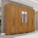 Ver imagem 5 de Guarda Roupa Casal Santorini 8 Portas de Bater 2 Gavetas com Espelho Cinamomo 241cm