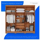 Ver imagem 3 de Guarda Roupa Casal Santorini 8 Portas de Bater 2 Gavetas com Espelho Cinamomo 241cm