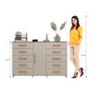 Ver imagem 5 de Cômoda Sapateira 1 Porta 10 Gavetas com Rodízio Monterrey Yescasa