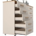 Ver imagem 7 de Cômoda Sapateira 1 Porta 10 Gavetas com Rodízio Monterrey Yescasa Bege/Off White/Tauari Ambar