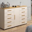 Ver imagem 1 de Cômoda Sapateira 1 Porta 10 Gavetas com Rodízio Monterrey Yescasa