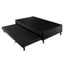 Ver imagem 1 de Cama Box Base C-auxiliar Universal com Auxiliar Sommier Rústico Bordado Black (88x188x30) - Paropas