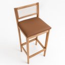 Ver imagem 6 de Banqueta Alta Brunella 99cm com Encosto Telinha Estilo Palha Corino Brown - Abmaza