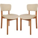Ver imagem 2 de Kit 02 Cadeiras para Sala de Jantar Cozinha Living Estofada Dara L02 Linho Bege Escuro - Lyam Decor