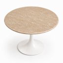 Ver imagem 2 de Mesa de Jantar Saarinen Redondo 110 cm Tampo Mármore Travertino Base Laca Branca