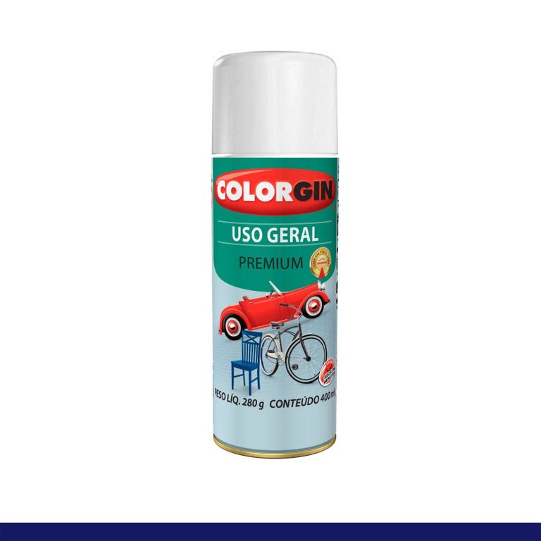 Tinta Spray Uso Geral 55011 Branco Brilhante 400ml Colorgin