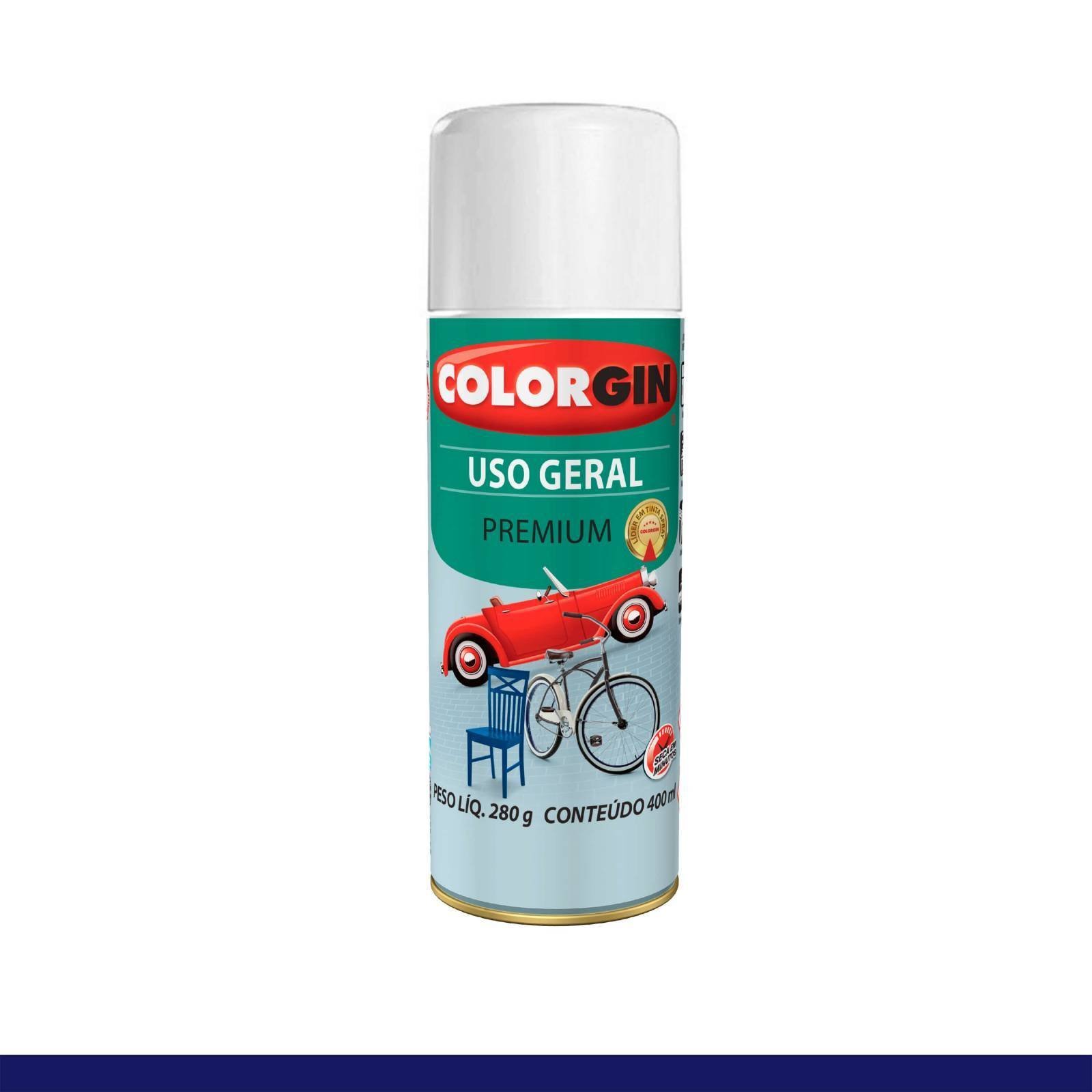 Tinta Spray Uso Geral 55011 Branco Brilhante 400ml Colorgin - 2