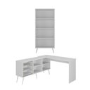 Ver imagem 2 de Kit Mesa de Costura 3 Gavetas 4 Nichos Multimóveis com Estante Retrô Branco