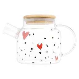 Chaleira Vidro Borossilicato com Tampa de Bambu Heart 600ml - 3