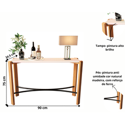 Aparador Austria Premium Sala Cozinha Decorativo Moderno Pés Madeira Resistente Luxo Cor Off White - 3