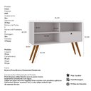 Ver imagem 5 de Aparador para Sala Pequena Buffet Branco com Pés Madeira Multiuso Rack Café