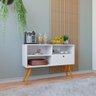 Aparador para Sala Pequena Buffet Branco com Pés Madeira Multiuso Rack Café - 1
