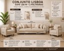Ver imagem 4 de Conjunto Lisboa Linho Bege Premium - Sofá 1.80 m + 2 Poltronas
