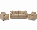 Ver imagem 2 de Conjunto Lisboa Linho Bege Premium - Sofá 1.80 m + 2 Poltronas