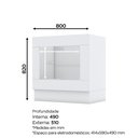 Ver imagem 4 de Cozinha Modulada 240cm para Forno de Embutir Americana 6 Peças 8 Portas 3 Gavetas Henn - Branco Hp F