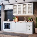 Ver imagem 1 de Cozinha Modulada 240cm para Forno de Embutir Americana 6 Peças 8 Portas 3 Gavetas Henn - Branco Hp F