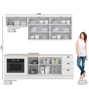 Ver imagem 2 de Cozinha Modulada 240cm para Forno de Embutir Americana 6 Peças 8 Portas 3 Gavetas Henn - Branco Hp F