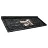 Pia de Cozinha Granitada Ouro 180x54cm Cuba Inox Funda N2 Preto Indiano Rw - 1