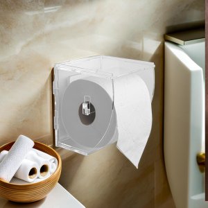Suporte Acrílico Porta Papel Higiênico de Parede Transparente
