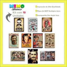 Kit 10 Placas Barbearia Quadros Decoração Painel 28,7x22cm - 4