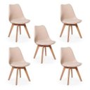 Ver imagem 2 de Kit 5 Cadeiras Eames Wood Leda Design - Nude Bege